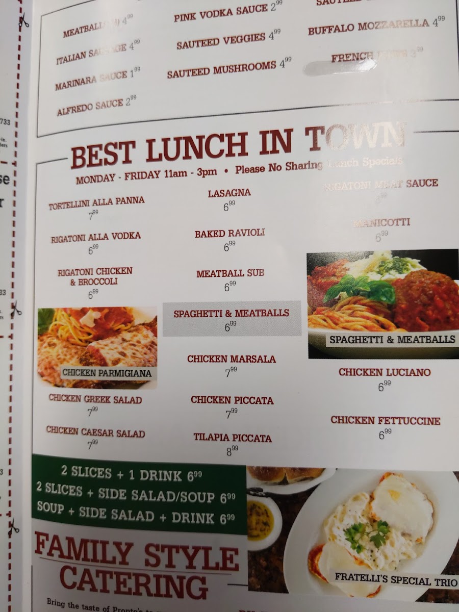 Pronto's Italian Restaurant And Pizza Menu-7